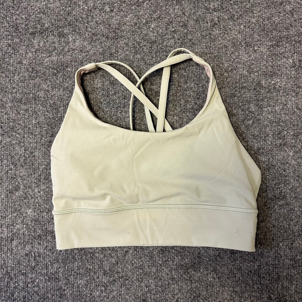 Lululemon Sports Bra Womens Size 6 Sage Green Free to Be Serene Strappy Yoga Bra